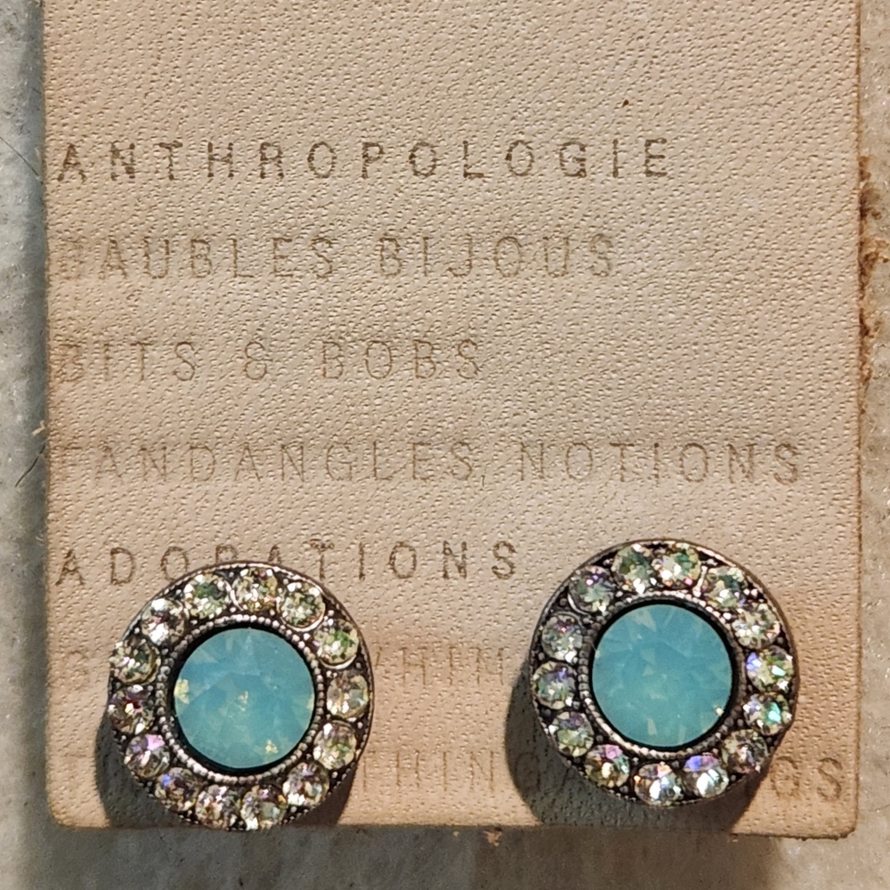 Anthropologie silver & gemstone earrings